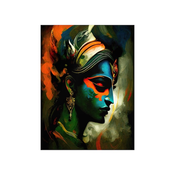 Avatar Krishna Digital Art | Lord Krishna Art | Krishna Poster | Hinduism | Mystic Art | Mystical Art | Hindu Art | Gita Art | Hare Krishna