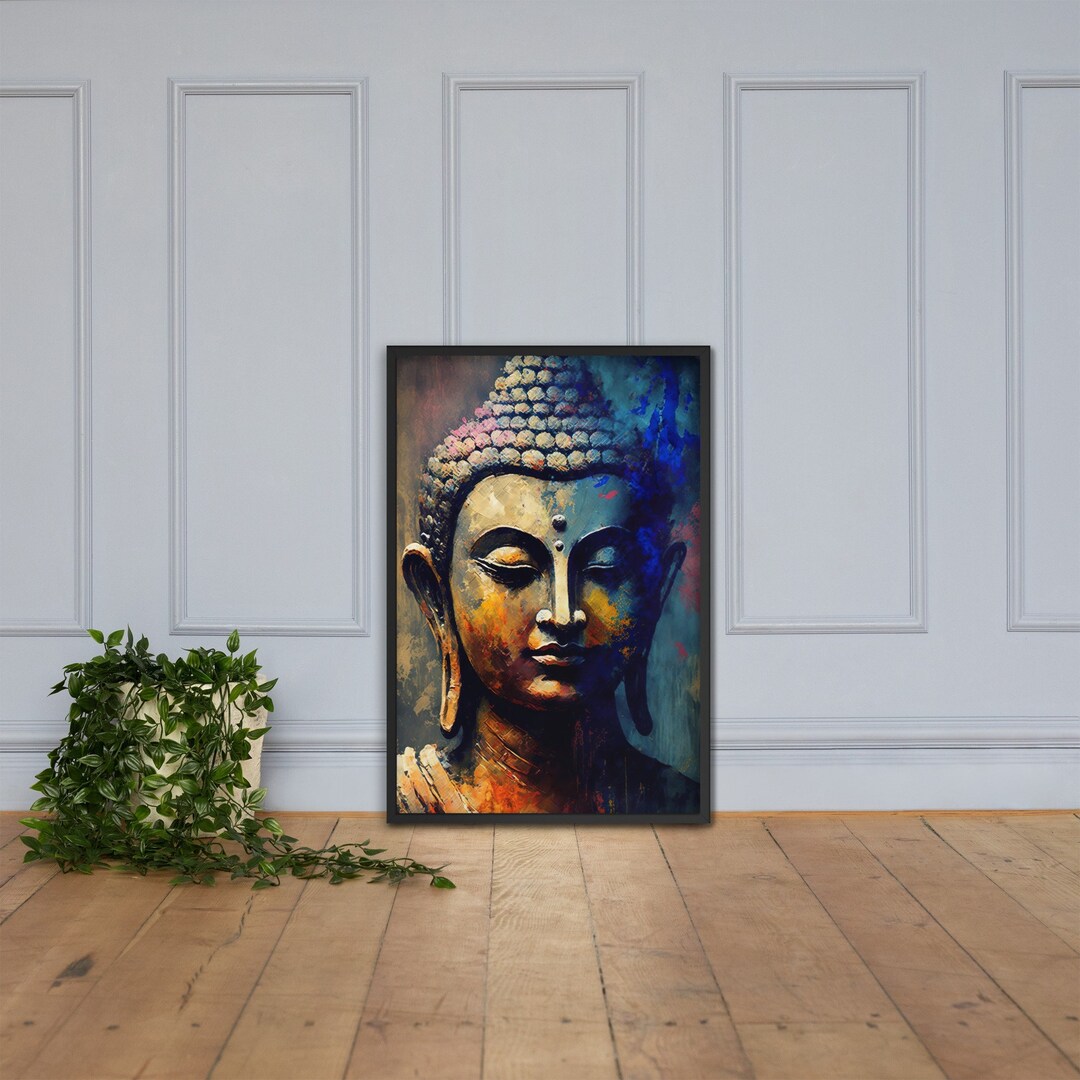Framed Buddha Art Print Buddha Wall Art Buddha Painting Zen Buddhist Art Buddhist Painting