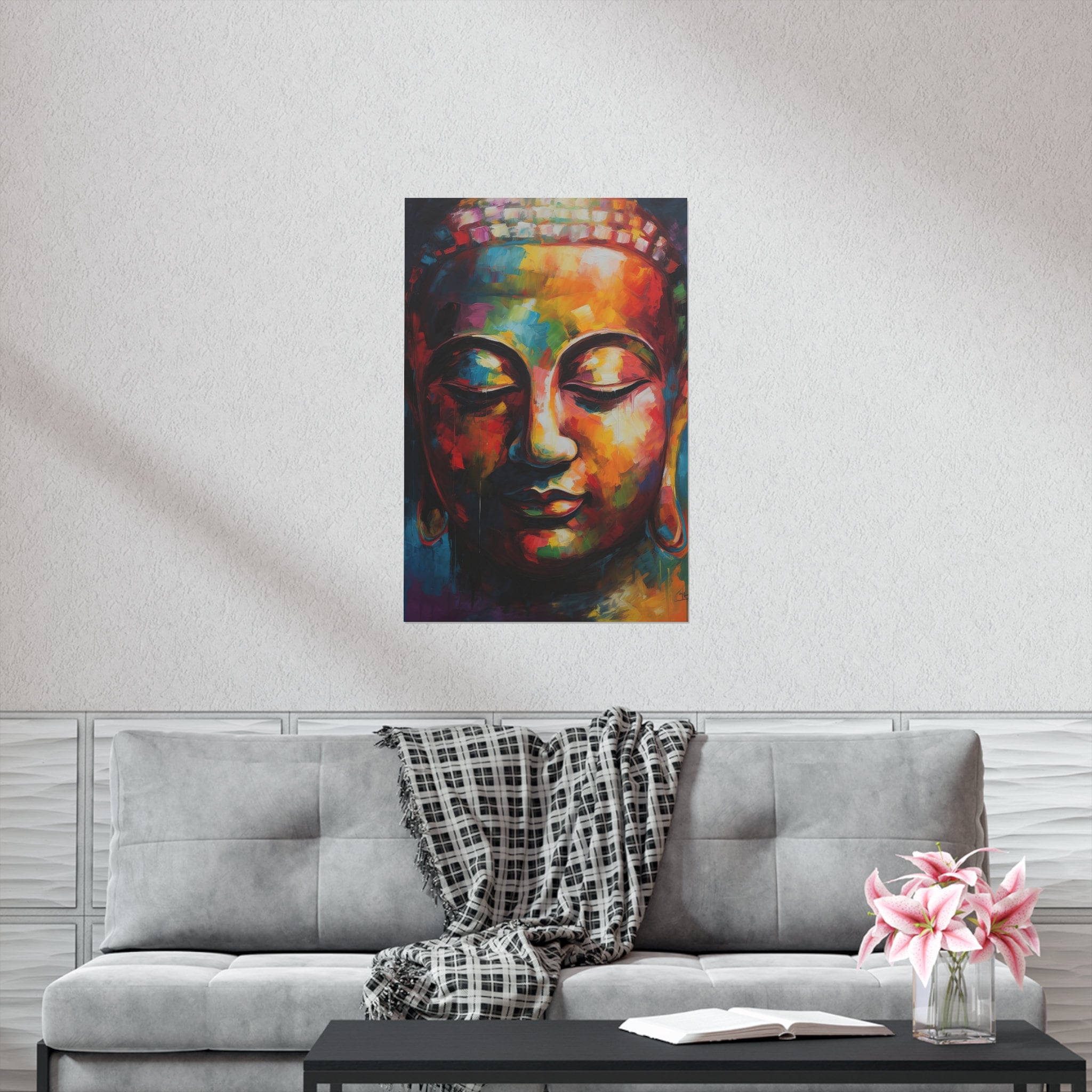 Buddha Spiritual Wall Art Buddha Art Print Rainbow Wall Art Colorful