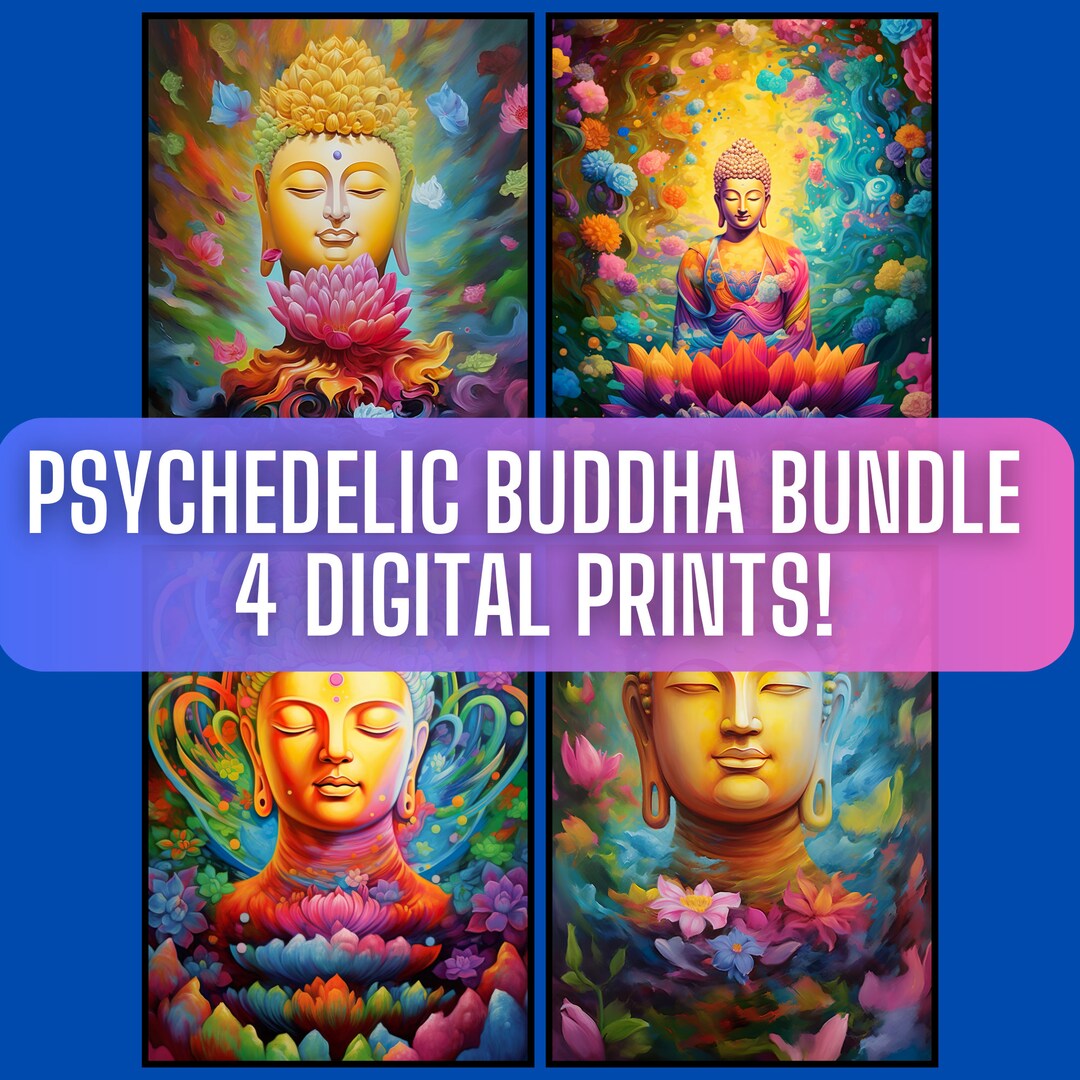 Psychedelic Buddha Digital Art Bundle | Buddha Pictures | Trippy Art ...