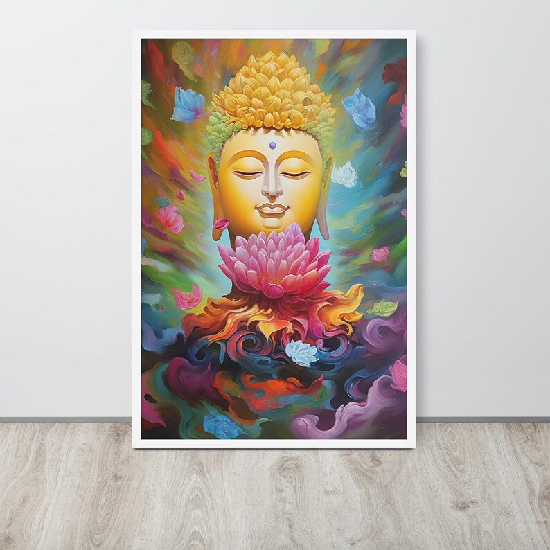 Colorful Buddha Psychedelic Poster - Spiritual Wall Art for Modern ...