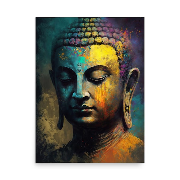 Abstract Buddha Portrait | Printable Zen Meditation Art (Digital Download)