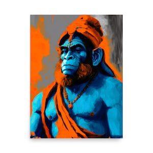 Lord Hanuman Digital Art | Hanuman Painting | Hindu Gods | Spiritual Warrior Art | Art For Men | Monkey God | Hinduism | Ramayana