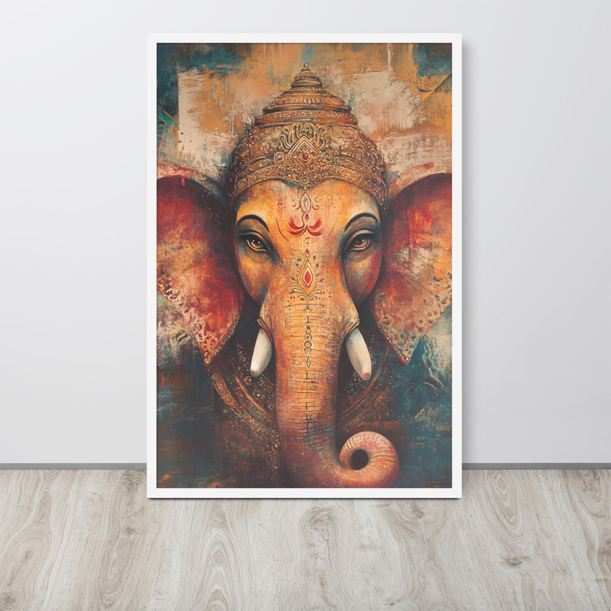 Lord Ganesha UV Kunst Gemälde - Matt Texturierte Wanddekoration 36x36 Cm