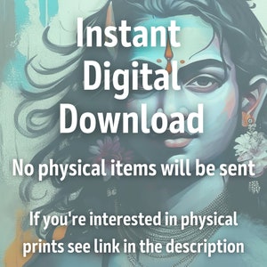 Konsttryck av den unge Lord Shiva - "Om Namah Shivaya" | Digital konst av hinduisk gud (nedladdning) bild 5