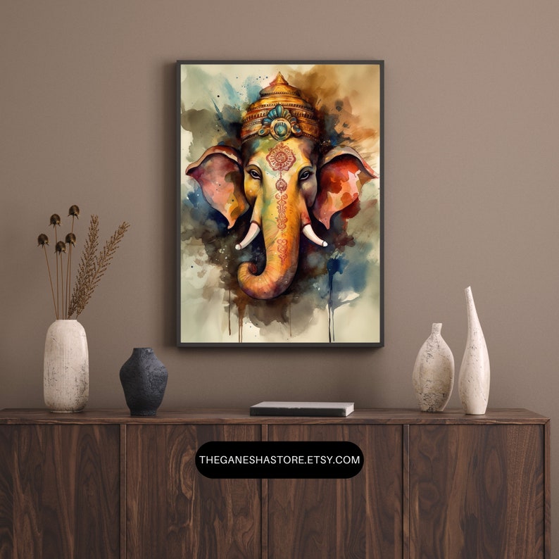 Lord Ganesh Wall Art Ganesha Watercolor Ganesh Poster Ganesha Poster Ganesh Painting Ganesha Art