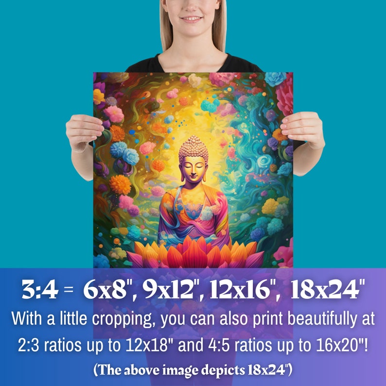 Printable Buddha Psychedelic Poster | Buddha Print | Buddha Painting ...