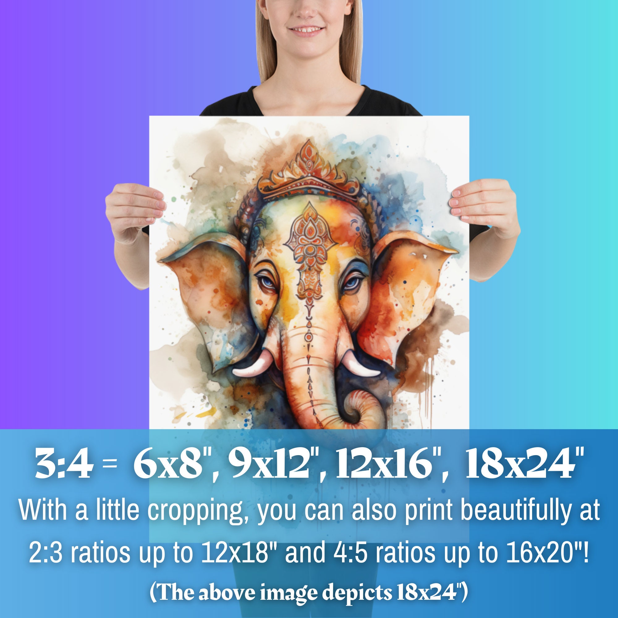 Ganesha Digital Art Spiritual Printables Ganesha Poster Ganesh Poster ...
