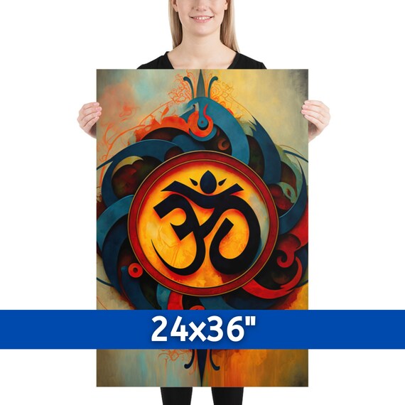 Aum Art Om Symbol Mandala Enlightenment Yoga Art Mystic Art Meditation  Poster Hinduism Hindu Art Spiritual Art 