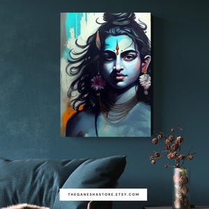 Konsttryck av den unge Lord Shiva - "Om Namah Shivaya" | Digital konst av hinduisk gud (nedladdning) bild 4