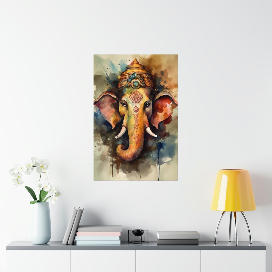 Lord Ganesh Wall Art Ganesha Watercolor Ganesh Poster Ganesha Poster Ganesh Painting Ganesha Art