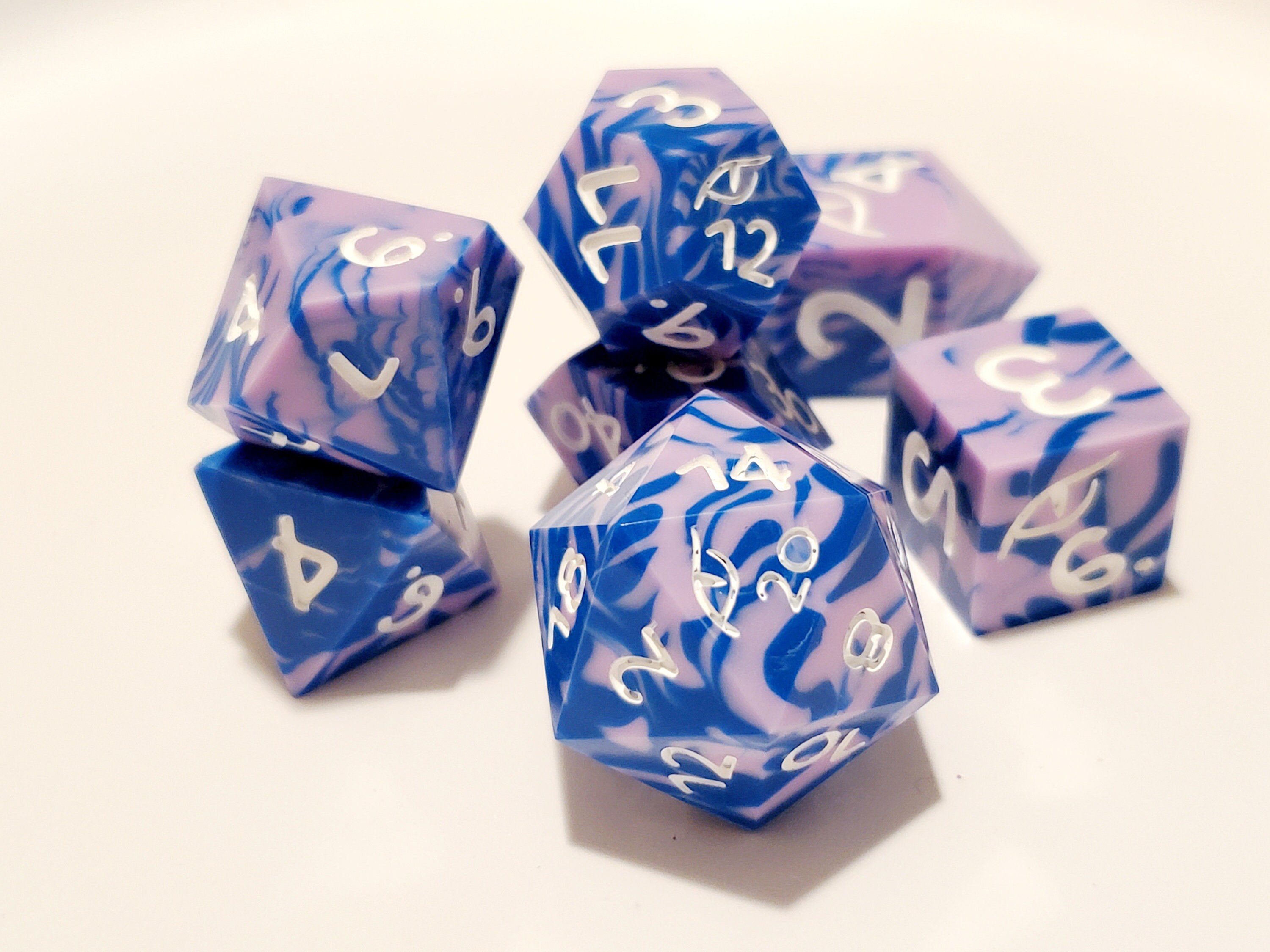 Spilled Paint 7 piece Handmade Polyhedral Dice Set Etsy