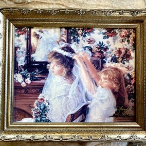 Vintage Sandra Kuck Glicee Canvas Rosengarten Hochzeit