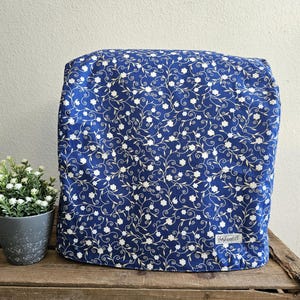 Beschermhoes voor KitchenAid Artisan, inhoud 4,8 l - hoes, 2-laags in blauw met bloemenranken