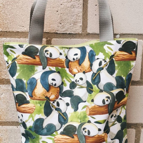 Shopper mit Filzboden - "Panda bears" /  Tragetasche / Einkaufstasche für Kinder