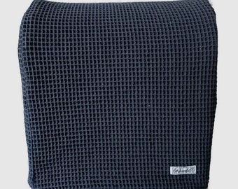 Protective cover for Thermomix TM5 / TM6 / TM31 - cover, 2-layer - in &quot;Waffle Piquet black&quot;