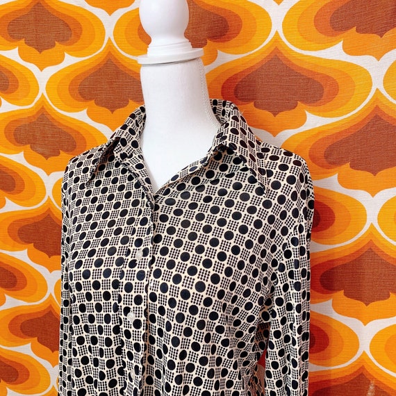 Op Art Polka Dot Psychedelic 1960s / 1970s Button… - image 2