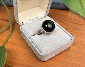 Sterling Silver Black Onyx Filigree Ring-Size 10.5