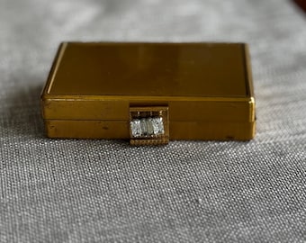 Elgin America Bronze Compact with Jewel Clasp - Vintage Mid Century