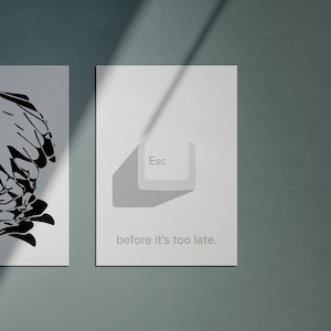 ESC Poster – Escape the Script | Minimalist Anti-Routine Wall Print | Bold Typography Art