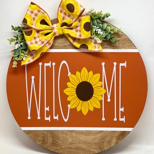 16” Sunflower Welcome Door Hanger | Sunflower Door Hanger | Summer Door Hanger | Sunflower Decor | Welcome door Hanger | Autumn Door Hanger