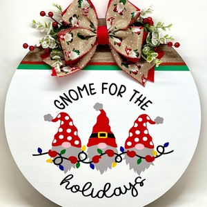 16” Gnome Door Hanger | Christmas Gnome Door Hanger | Christmas Door Hanger | Christmas Decor | Gnome Decor | Gnome for the Holidays