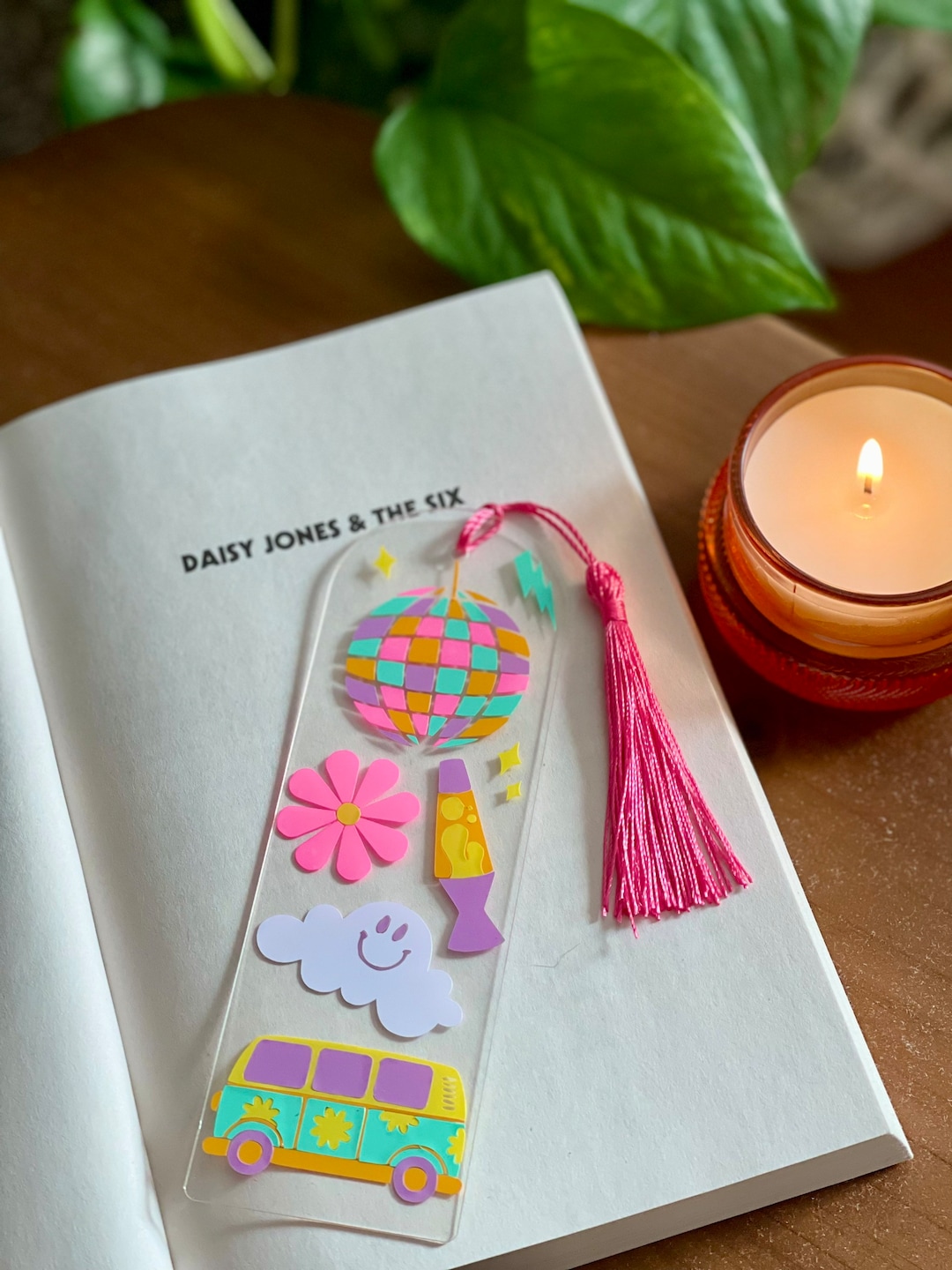 Acrylic Bookmark Plastic Bookmark 70s Inspired Bookmark Etsy