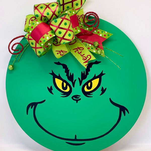 Grinch Door Hanger Etsy