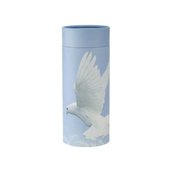 Ascending Dove Scattering Tube, Biodegradable Cremation Urn for Ashes, Adult Sized Cremation Urn, 12.5 Inches High