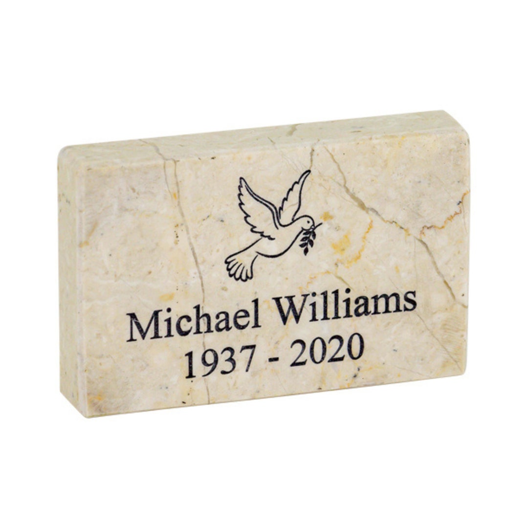 Custom Marble Engravable Name Plate Tan, Beige Name Plate, Memorial
