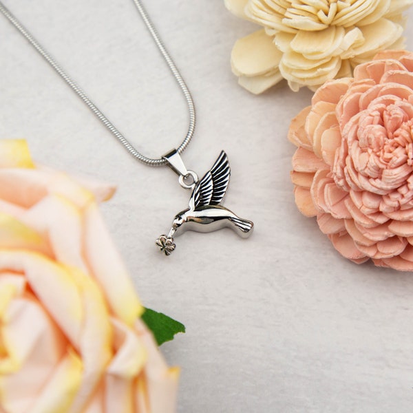 Hummingbird Cremation Jewelry Pendant, Stainless Steel Jewelry, Cremation Jewelry for Ashes