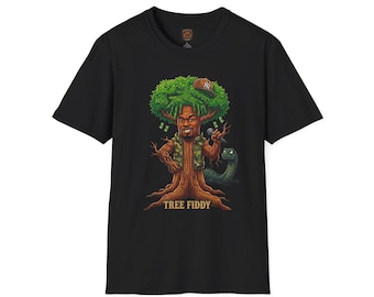 Tree Fiddy & Loch Ness Monster Character T-Shirt | Cartoon Design