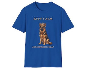 Keep Calm German Shepherd T-Shirt | Crowned Dog Graphic