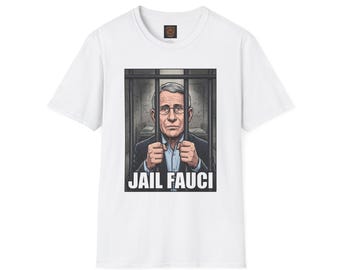 Jail Fauci Illustration T-Shirt | Prison Bars Portrait Tee