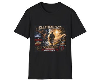 Galatians 2:20 Bible Verse T-Shirt | Christian Faith Scripture Shirt