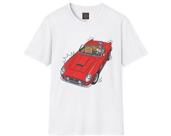 Red Convertible Classic Car T-Shirt | Vintage Sports Car Illustration