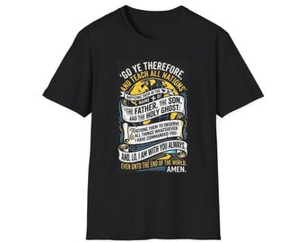 Great Commission Scripture T-Shirt | Matthew Baptize The Father Son Holy Spirit