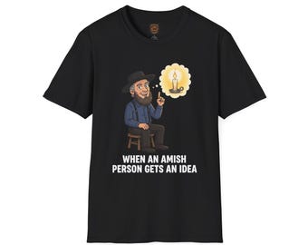 Amish Man Idea Candle Illustration T-Shirt | Funny Amish Saying Tee
