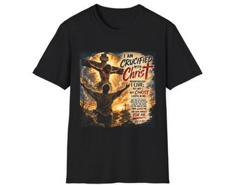 I Am Crucified With Christ Galatians 2:20 T-Shirt | Christian Faith Cross Design
