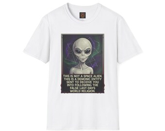 Camiseta "No es un alienígena, es un demonio" / Ilustración extraterrestre