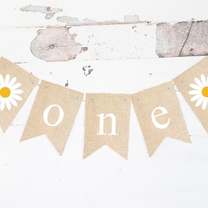 Daisy One Banner, First Birthday Party Decor, Spring First Birthday Party, Summer Party Decor, Flower First Birthday Banner Printable