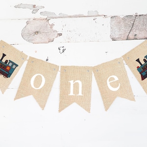 Train Party Decor, Train 1st Birthday Party Banner, Train Birthday Decoration, Train Highchair Banner Printable