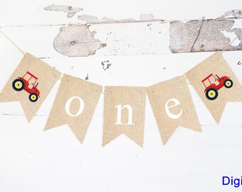 Estandarte del tractor rojo, estandarte del tema de la granja uno, estandarte de la granja soy un estandarte, estandarte de arpillera de impresión del tractor, estandarte del tractor, tractor verde y rojo imprimible