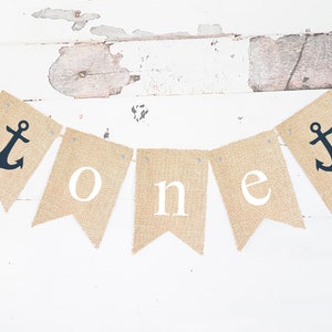 Anchor One Banner, Natuical First Birthday Party Decor, First Birthday Banner, Nautical Birthday Party Decor, First Birthday Decor Printable