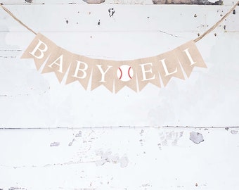 Baseball Party Decor, Baseball Baby Shower Decoration, Custom Babseball Baby Shower Decor, Baseball Birthday Party Banner Printable