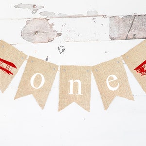 Red Plane One Banner, First Birthday Party Decor, Plane First Birthday, Plane Party Decor, First Birthday Banner Printable