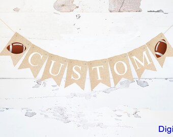 Football Banner, Football Name Banner, Sports Banner, Sports Party, Football Party, Football Fan Decor Printable
