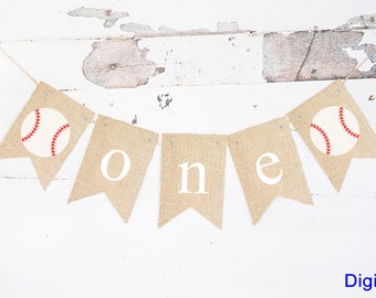 Béisbol un estandarte, deportes primera fiesta de cumpleaños decoración, fiesta de cumpleaños de béisbol, estandarte de la trona de béisbol, primer estandarte de cumpleaños imprimible