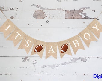 Es ist ein Junge Banner, Fußball Banner, Fußball Baby Shower Banner, Baby Boy Banner, Gender Reveal Banner, Baby Shower Banner Printable