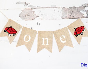 Wagon One Banner, First Birthday Party Decorations, Vintage Wagon Banner, First Birthday Banner, Wagon Party Decorations Printable